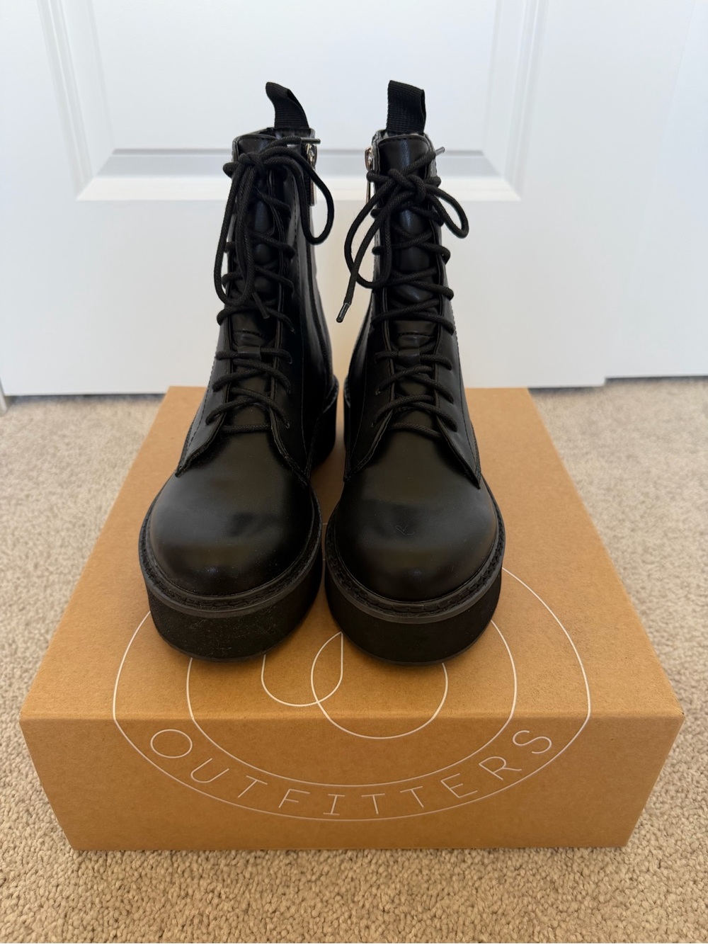Urban Outfitters Black Utility Boot Box Label